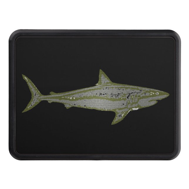 wild shark black tow hitch cover (Front)