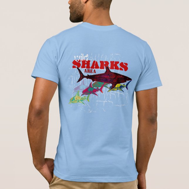 wild sharks area cool tee (Back)
