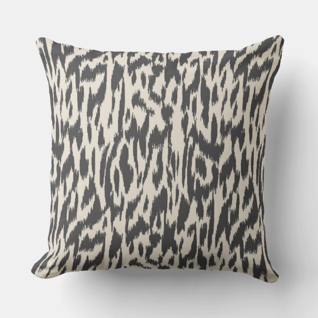 Wild Side-Black & Cream Throw Pillow (Front)