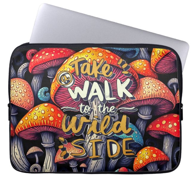 Wild Side Mushroom Laptop Sleeve (Front)
