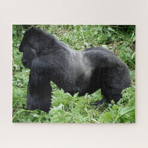 Wild silverback gorilla from the side jigsaw puzzle