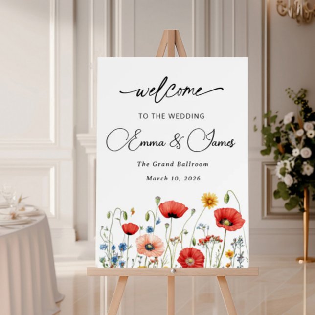 Wild Simple Floral Wedding Welcome Sign minimalist (Creator Uploaded)