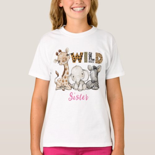 Wild Sister of the Birthday Boy Safari Birthday T_Shirt