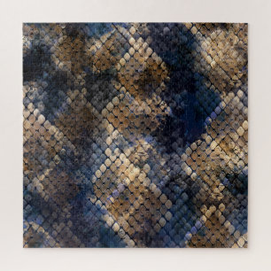 Wild Snakeskin Watercolor Seamless Design Jigsaw Puzzle