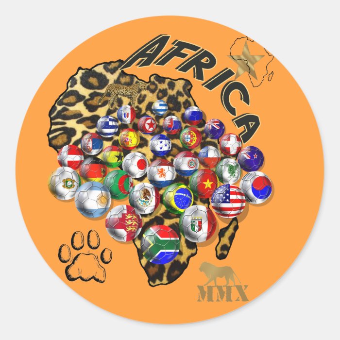 Wild Soccer Celebration Safari style futbol gifts Round Sticker