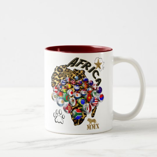 Wild Soccer Celebration Safari style futbol gifts Two-Tone Coffee Mug