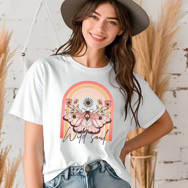 Wild Soul Boho Rainbow Butterfly Gift Tri-Blend Shirt (Creator Uploaded)