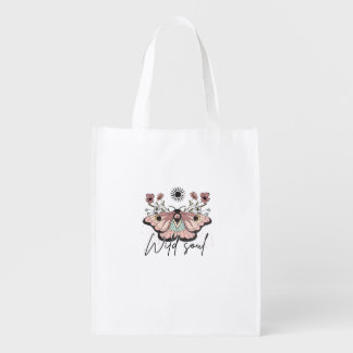 Wild Soul - Butterflies and Floral Grocery Bag