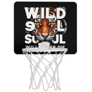 "Wild Soul – Fierce Tiger Eyes Motivational Art" Mini Basketball Hoop