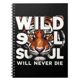 "Wild Soul – Fierce Tiger Eyes Motivational Art" Notebook