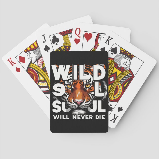 "Wild Soul – Fierce Tiger Eyes Motivational Art" Poker Cards (Back)