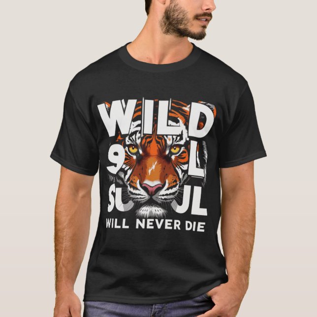 "Wild Soul – Fierce Tiger Eyes Motivational Art" T-Shirt (Front)