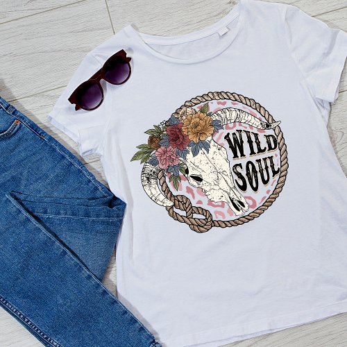 Wild soul vintage Floral women  T_Shirt