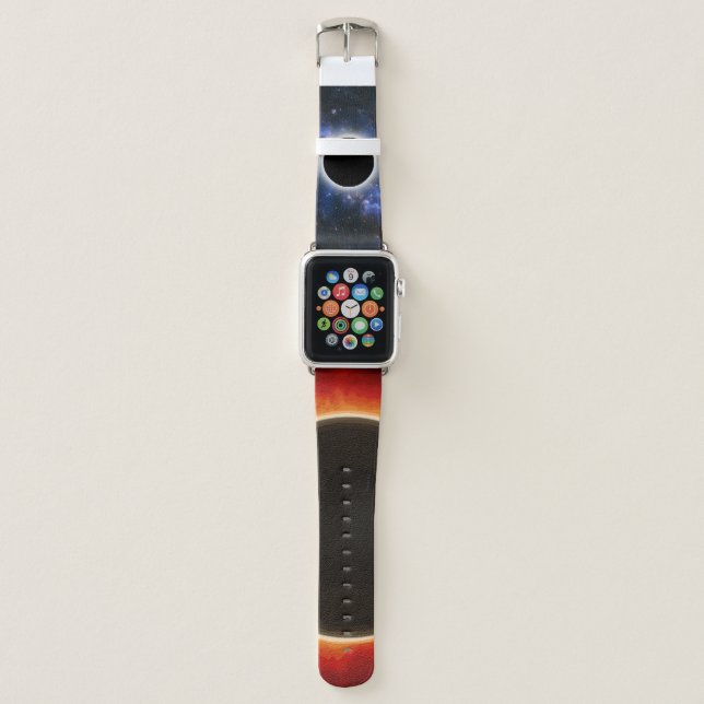 Wild Space Black Science News  Apple Watch Band (Front)
