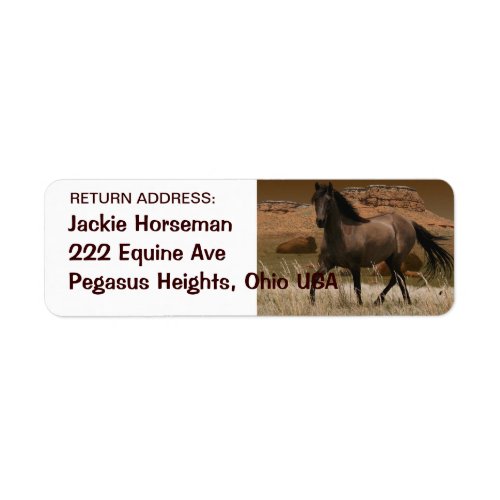 Wild SPANISH MUSTANG HORSE Return Address Labels