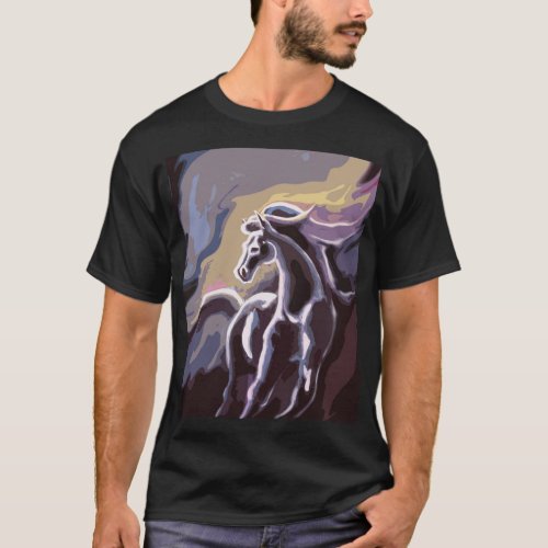 Wild Spirit_ Horse digital painting T_Shirt