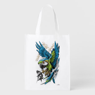 Wild Spirit Macaw Long Sleeve Shirt Grocery Bag