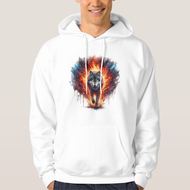 "Wild Spirit: Men's Wolf Design Hoodies & Sweatshi (Front)