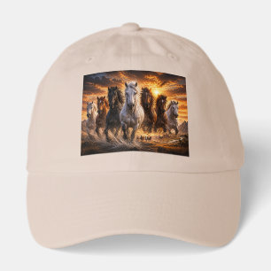 Wild Spirit Stampede – Majestic Running Horses Art Hat
