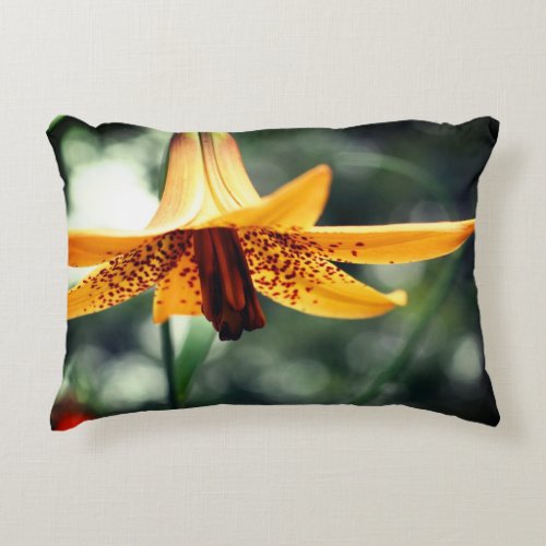 Wild Spotted Canadian Lily Flower  Accent Pillow