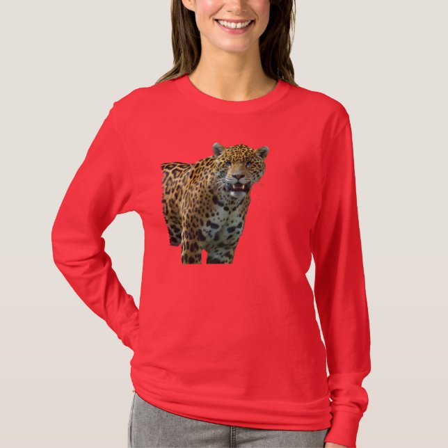 Wild Spotted Jaguar Big Cat Designer Shirt (Front)