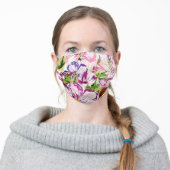 Wild Spring Flowers Floral Adult Cloth Face Mask (Worn)