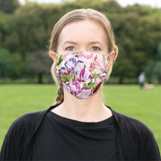 Wild Spring Flowers Floral Adult Cloth Face Mask (Outside)