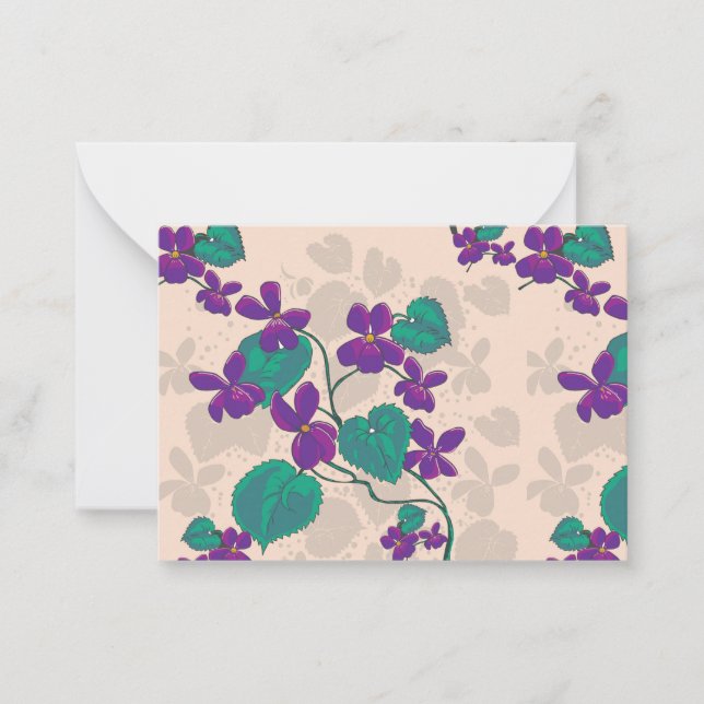 Wild Spring Violets Note Card (Front)