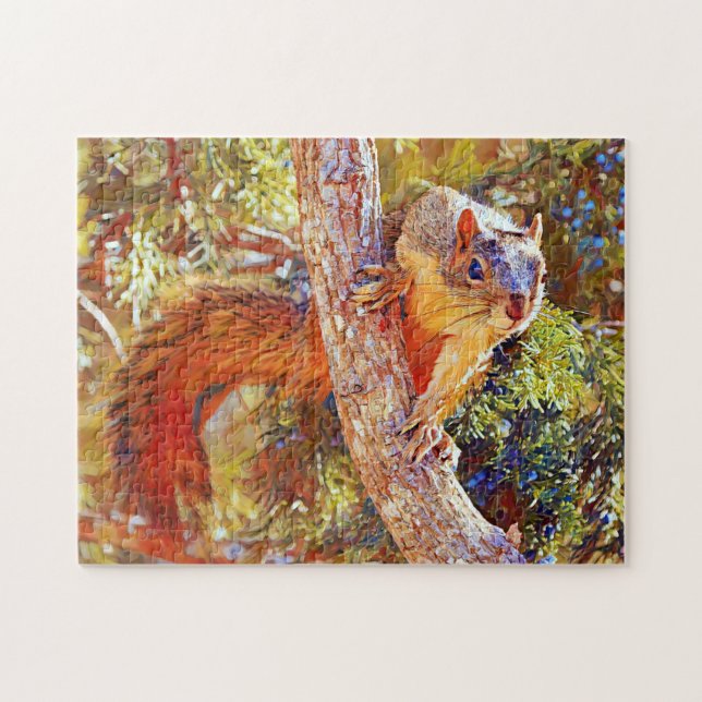 Wild Squirrel Photographic Nature Art Puzzle (Horizontal)