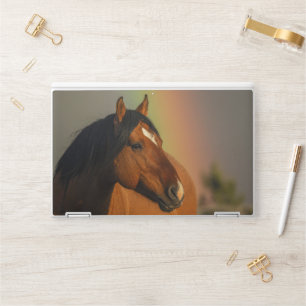 Wild Stallion, Golden Light and Rainbow HP Laptop Skin