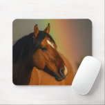 Wild Stallion, Golden Light and Rainbow Mouse Pad<br><div class="desc">Wild Stallion,  Golden Light and Rainbow</div>