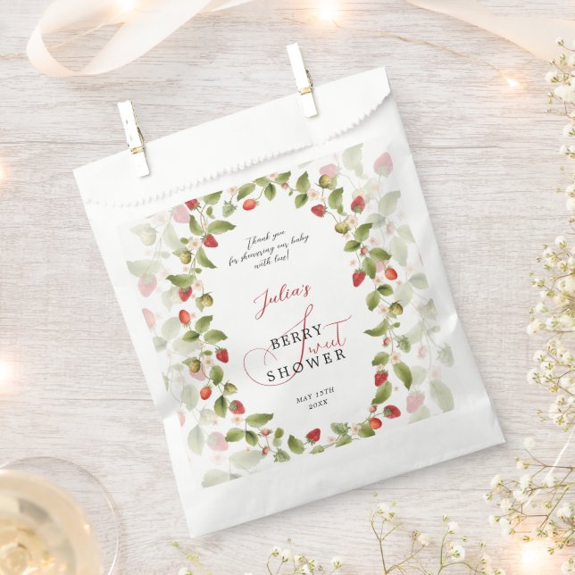WILD STRAW BERRY SWEET BABY SHOWER FAVOR BAG (Clipped)