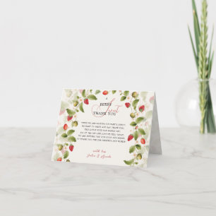 WILD STRAW BERRY SWEET BABY SHOWER THANK YOU CARD
