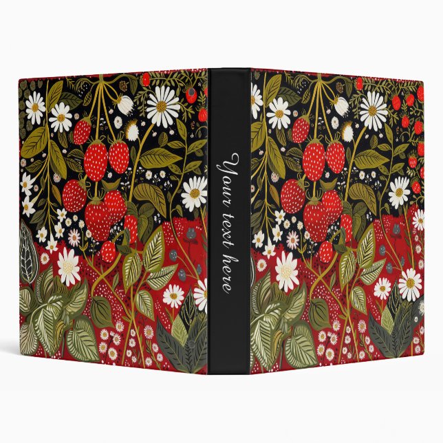 Wild Strawberries 3 Ring Binder (Background)
