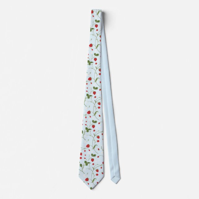 Wild Strawberries (Alice Blue) – Neck Tie (Front)