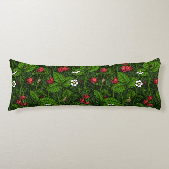 Wild strawberries body pillow (Front)