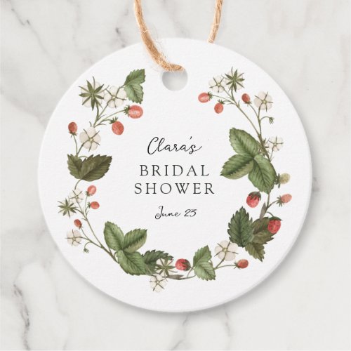 Wild Strawberries Bridal Shower Favor Tags