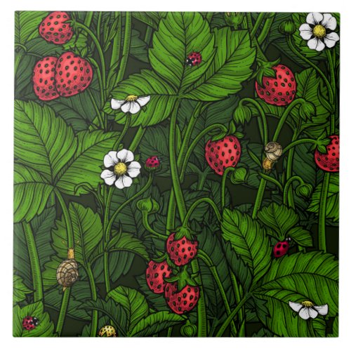 Wild strawberries ceramic tile