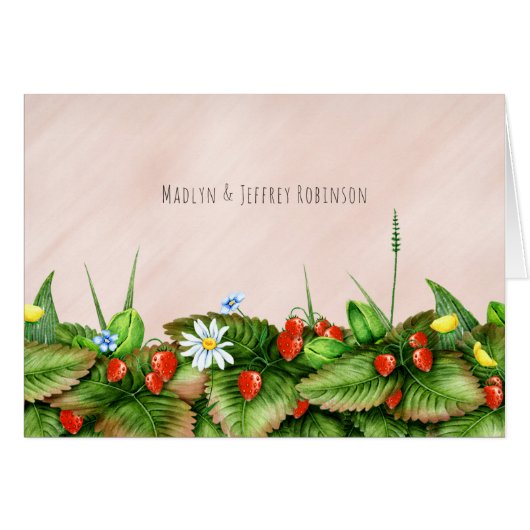 Wild strawberries in a meadow blush pink country (Front Horizontal)