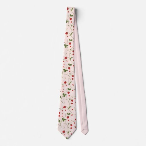 Wild Strawberries Linen  Neck Tie