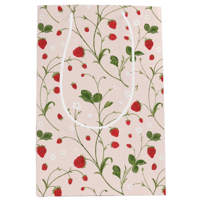Wild Strawberries (Linen) – Tissue Paper Medium Gift Bag (Front)