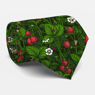 Wild strawberries neck tie