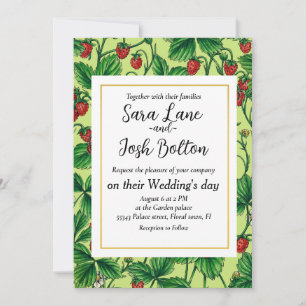 Wild strawberries on honeydew invitation