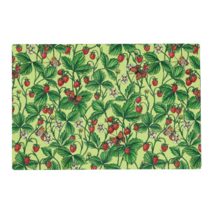Wild strawberries on honeydew placemat