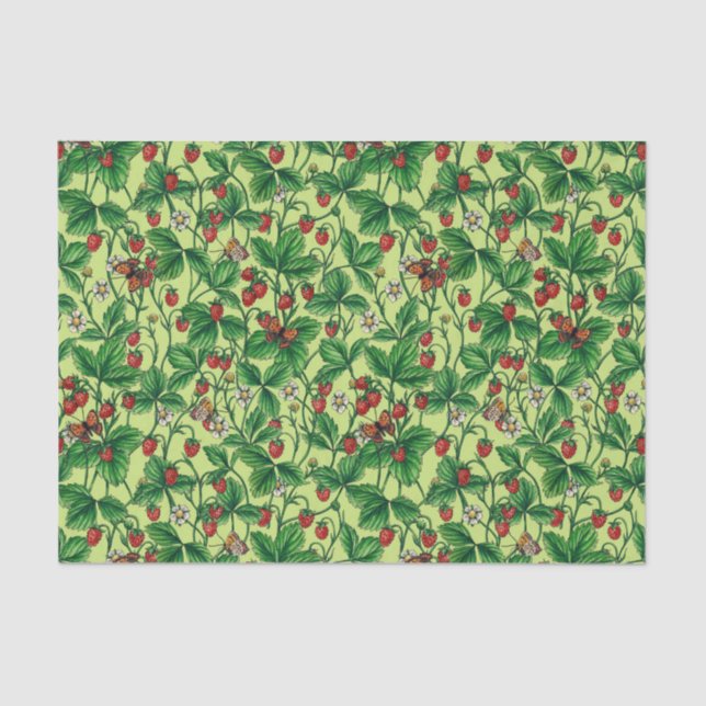 Wild strawberries on honeydew tissue paper (Front)