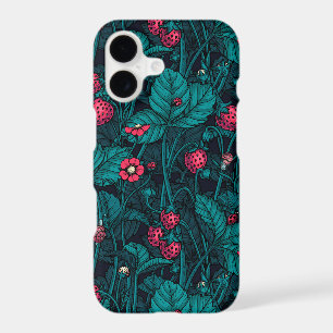 Wild strawberries, red and blue iPhone 17 case