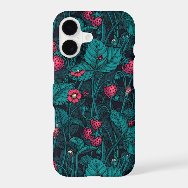 Wild strawberries, red and blue Case-Mate iPhone case (Back)