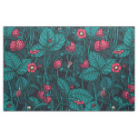 Wild strawberries, red and blue fabric