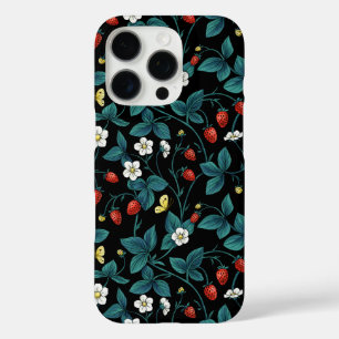 Wild strawberries red/yellow/blue/black iPhone 16 pro case