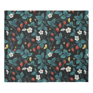 Wild strawberries red/yellow/blue/black duvet cover